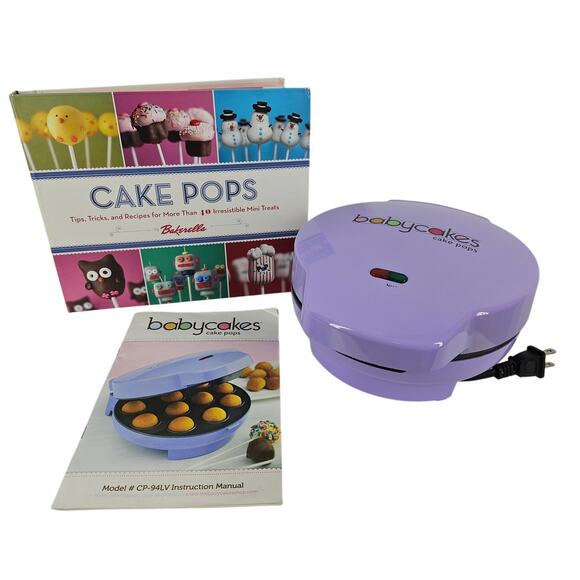 BABYCAKES CAKE POP MAKER SET – PURPLE APPLIANCE + RECIPE BOOK + MANUAL – CP-94LV - Picture 1 of 7